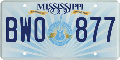 MS license plate BWO877