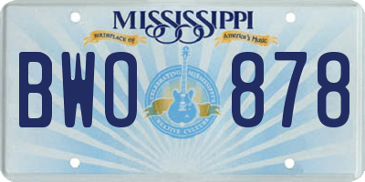 MS license plate BWO878
