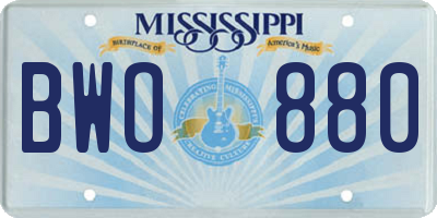MS license plate BWO880