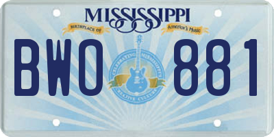 MS license plate BWO881