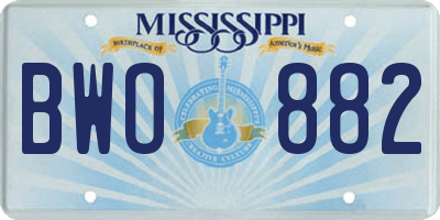 MS license plate BWO882