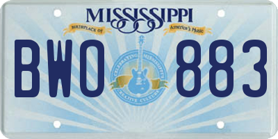 MS license plate BWO883