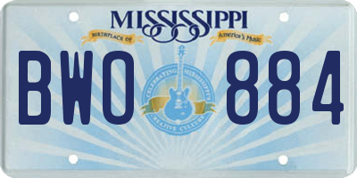 MS license plate BWO884