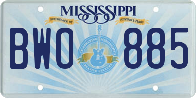 MS license plate BWO885