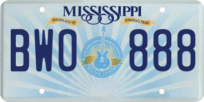 MS license plate BWO888