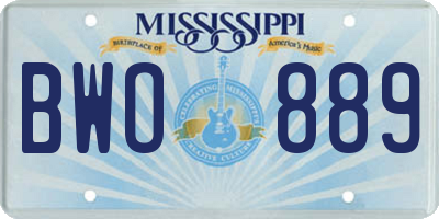 MS license plate BWO889