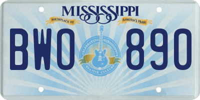 MS license plate BWO890