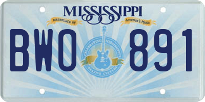 MS license plate BWO891