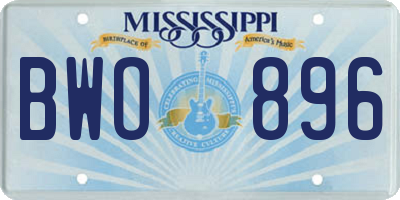 MS license plate BWO896