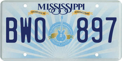 MS license plate BWO897