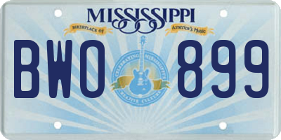 MS license plate BWO899