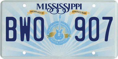 MS license plate BWO907