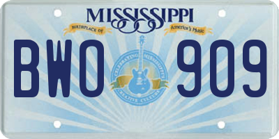 MS license plate BWO909