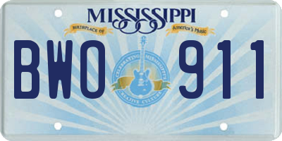MS license plate BWO911