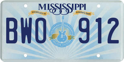 MS license plate BWO912