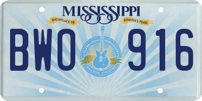 MS license plate BWO916