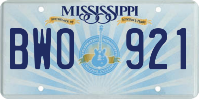 MS license plate BWO921