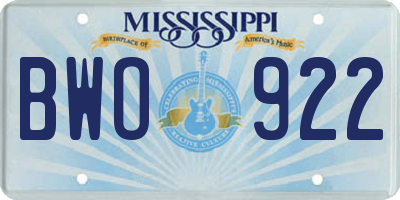 MS license plate BWO922