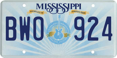 MS license plate BWO924