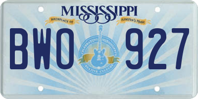 MS license plate BWO927