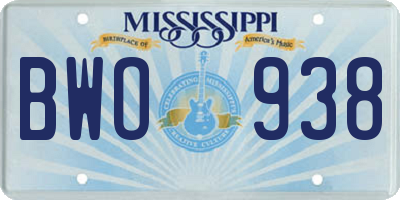 MS license plate BWO938
