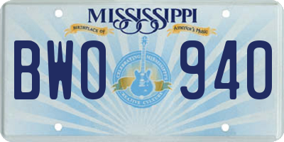 MS license plate BWO940