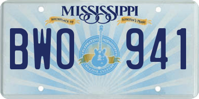 MS license plate BWO941
