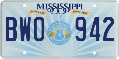 MS license plate BWO942