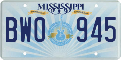 MS license plate BWO945
