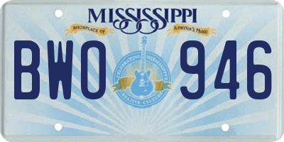 MS license plate BWO946