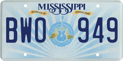 MS license plate BWO949
