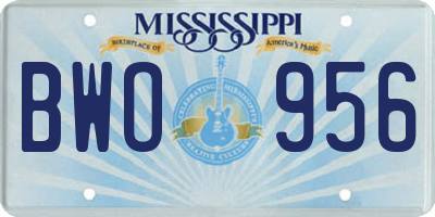 MS license plate BWO956