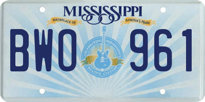 MS license plate BWO961