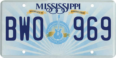 MS license plate BWO969