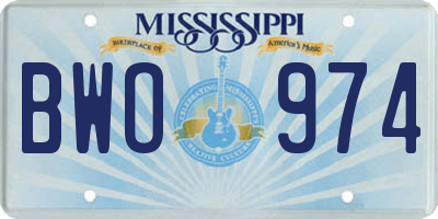 MS license plate BWO974
