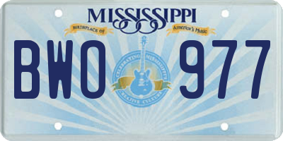 MS license plate BWO977