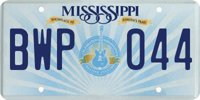 MS license plate BWP044