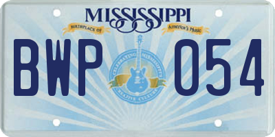 MS license plate BWP054