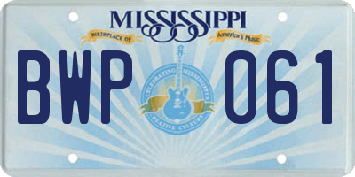 MS license plate BWP061