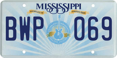 MS license plate BWP069