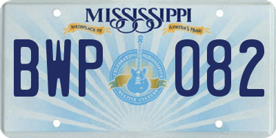 MS license plate BWP082
