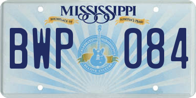 MS license plate BWP084