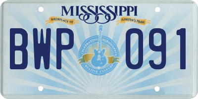 MS license plate BWP091