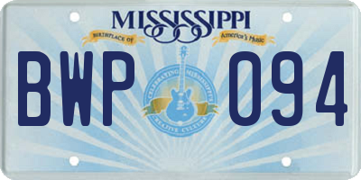 MS license plate BWP094