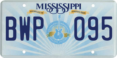 MS license plate BWP095