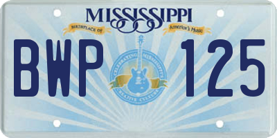 MS license plate BWP125