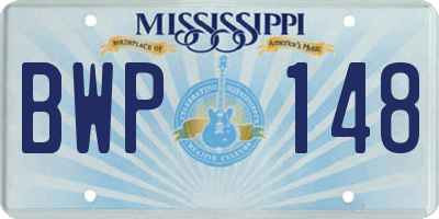 MS license plate BWP148