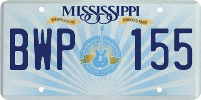 MS license plate BWP155