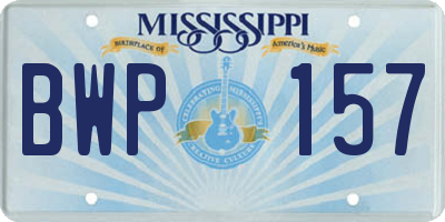 MS license plate BWP157