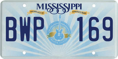 MS license plate BWP169